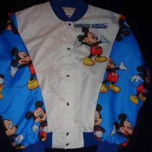 Disney ChalkLine Fanimation Mickey Mouse Bling Out Satin Jacket XL
